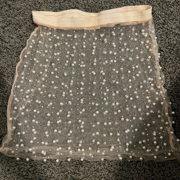 Beach Bunny Glitzy Girl Pearl Mesh Top & Skirt Set - Picture 7 of 10